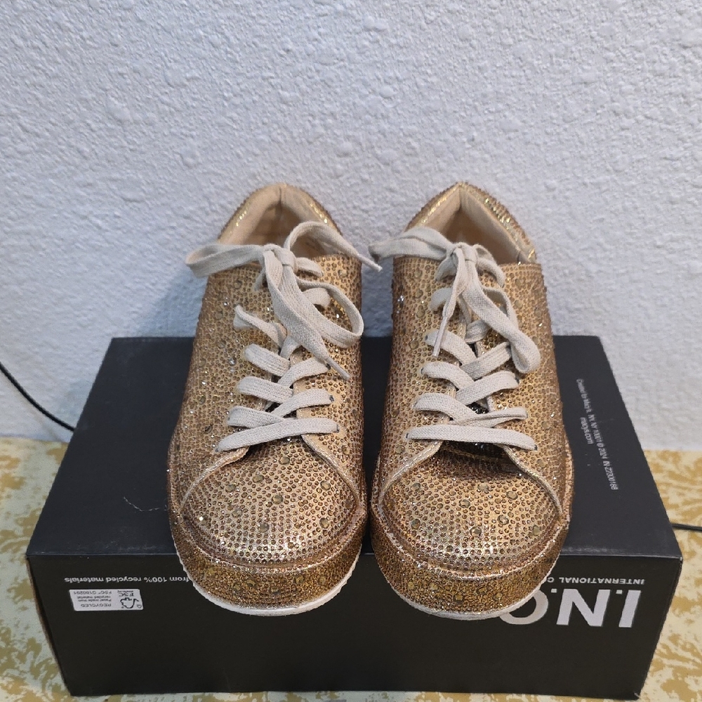 I.N.C. International Concepts Gold Bling  Womens Sz 10 M - Picture 2 of 10
